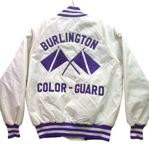 Vintage Color Guard Jacket Womens Medium Embroidered Snaps Spell‎ Out Academia